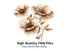 Elegant Sepia Floral Clipart Bundle