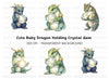 Baby Dragon with Crystal Clipart Bundle