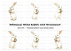 White Rabbit Holding Wristwatch Clipart Bundle