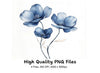 Elegant Blue Flower Clipart Bundle