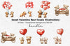 Teddy Bears with Heart Balloons Clipart Bundle