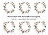 Blush Pink Floral Wreath Clipart Bundle