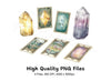 Enchanted Gemstone Tarot Card Graphics Clipart Bundle