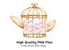 Birdcage with Pink Hearts Clipart Bundle