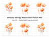 Delicate Orange Floral Clipart Bundle