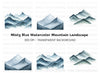 Misty Blue Mountain Clipart Bundle