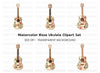 Rose Decorated Acoustic Guitar Clipart Bundle