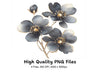 Dark Floral Gold Accents Clipart Bundle