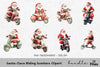 Santa Claus Riding Scooters Clipart Bundle