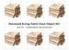 Folded Burlap Cloth Clipart Bundle