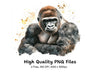 Expressive Gorilla Clipart Bundle
