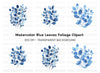 Blue Eucalyptus Leaves Clipart Bundle