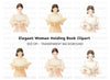 Elegant Women Reading Clipart Bundle