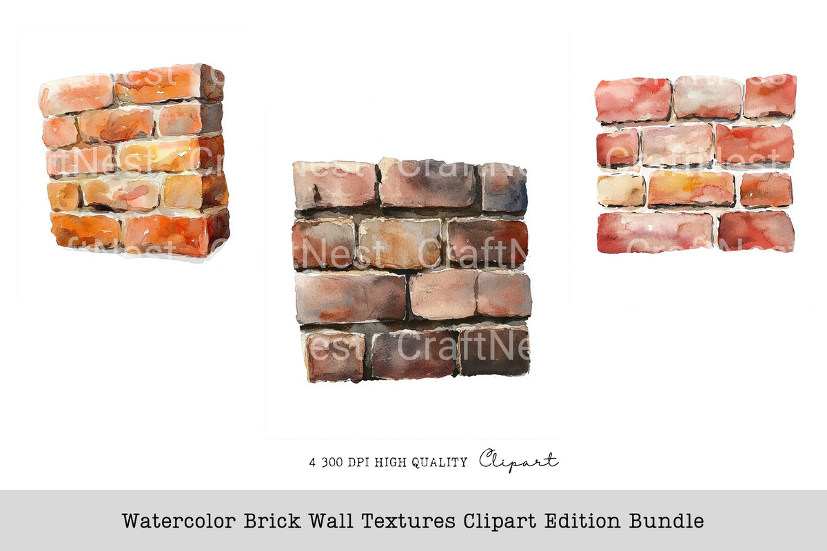 Brick Wall Textures Edition Clipart Bundle