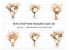 Boho Floral Bouquets Clipart Bundle