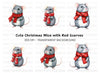 Cute Winter Mouse Clipart Bundle