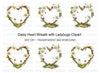 Daisy and Ladybug Heart Frames Clipart Bundle