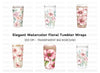 Glittery Pink Floral Tumbler Designs Clipart Bundle