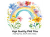 Rainbow and Floral Clipart Bundle