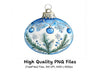 Blue Christmas Ornaments Clipart Bundle