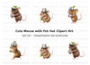 Cute Mice with Pot Helmets Clipart Bundle