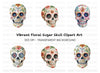 Floral Sugar Skulls Clipart Bundle