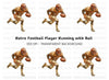 Retro Football Running Back Clipart Bundle