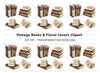 Vintage Floral Accents Books Clipart Bundle