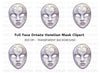 Elegant White Gold Masquerade Mask Clipart Bundle