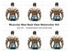 Bodybuilder Back Pose Clipart Bundle