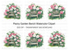 Peony Garden Bench Clipart Bundle