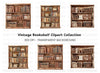 Vintage Bookshelf Clipart Bundle