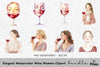 Elegant Wine Women Clipart Bundle