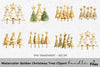 Golden Christmas Tree Clipart Bundle