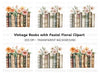 Floral Bookshelf Arrangement Clipart Bundle