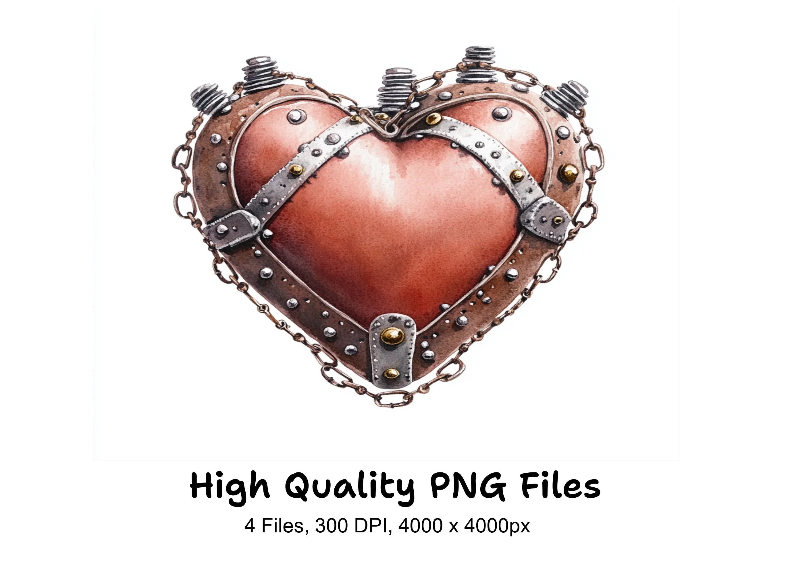 Steampunk Hearts Clipart Bundle