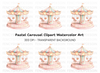 Pastel Carousel Ride Clipart Bundle