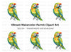 Vibrant Parrot Clipart Bundle
