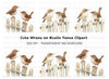 Charming Wren Birds on Fence Clipart Bundle