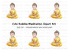 Little Buddha Meditating Clipart Bundle