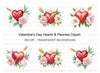 Valentine's Day Heart Peony Clipart Bundle
