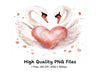 Romantic Swan Heart Clipart Bundle
