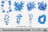 Blue Floral Clipart Bundle