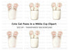 Cute Cat Paws in Cup Clipart Bundle