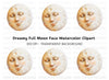 Sleeping Moon Face Clipart Bundle