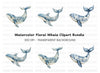 Whale and Wildflower Clipart Bundle
