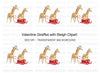 Cute Giraffes with Sleigh Clipart Bundle