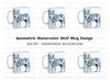 Geometric Wolf Clipart Bundle