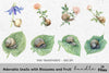 Adorable Snails with Blossoms and Fruit Clipart Bundle