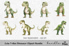 Cute Rex Dinosaur Clipart Bundle